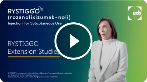 See a video that features Dr. Christyn Edmundson, an expert in gMG, discussing the RYSTIGGO extension studies that further evaluated the safety and efficacy of RYSTIGGO over time.