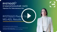 Video features Dr. Christyn Edmundson, an expert in gMG, discussing the secondary endpoint results, including MG Symptoms PRO, from the RYSTIGGO pivotal study.